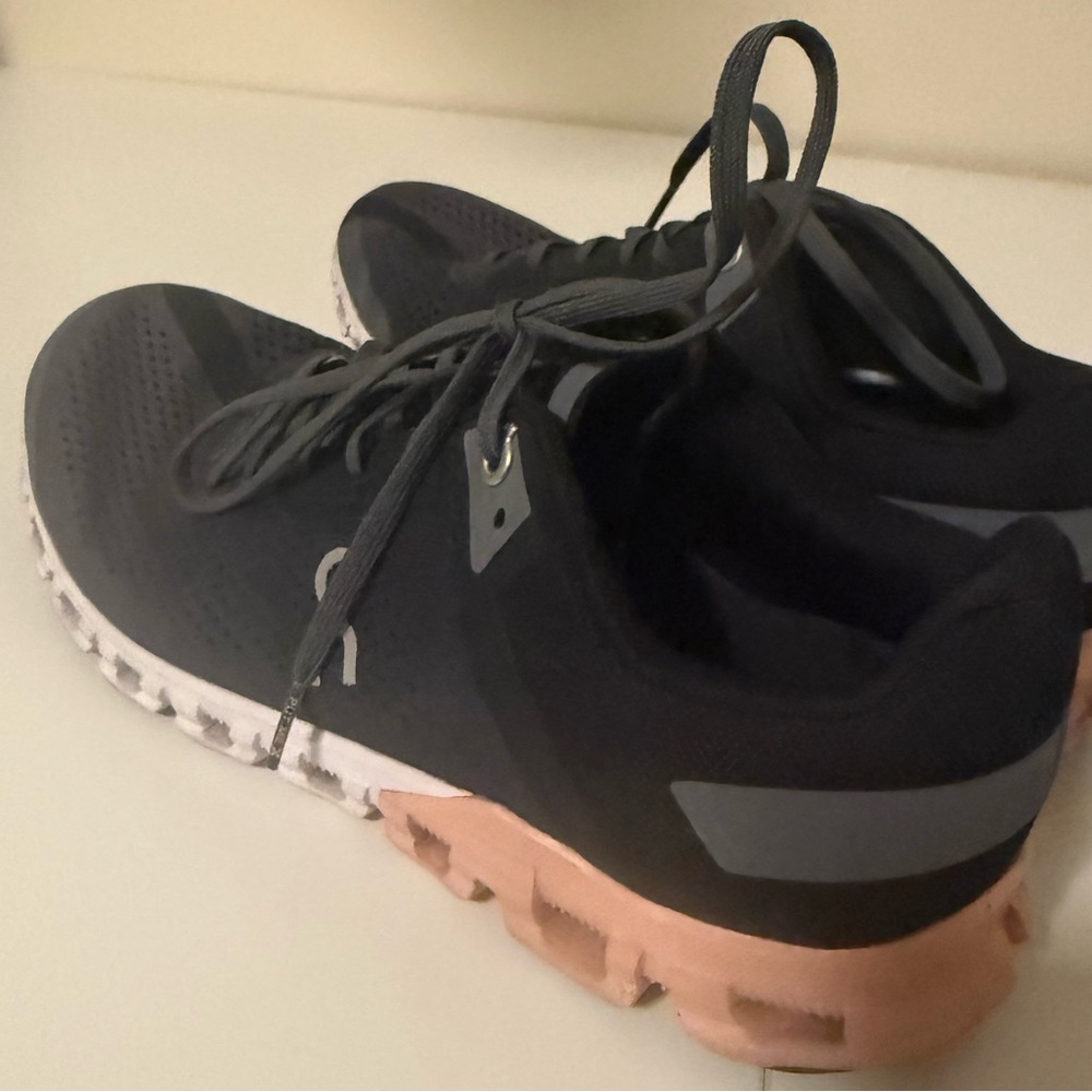 Women's Athletic Shoes in Dark Gray and Peach by On
